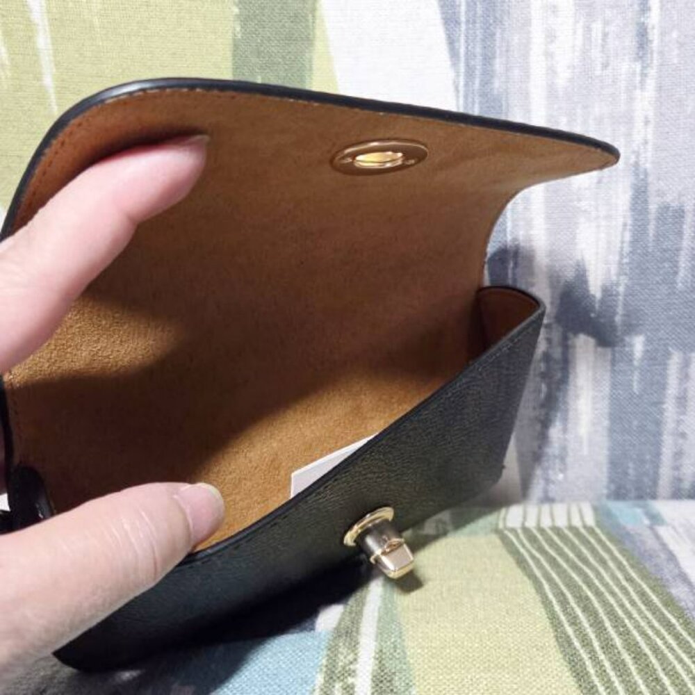 Coach Signature Canvas Sunglasses Case In Walnut/Black - Picture 6 of 8